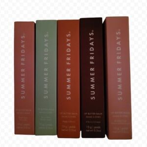 SUMMER FRIDAYS GIFT BAG 5 UNITS CHERRY POPPY MINT VANILLA BEIGE BIRTHDAY CAKE